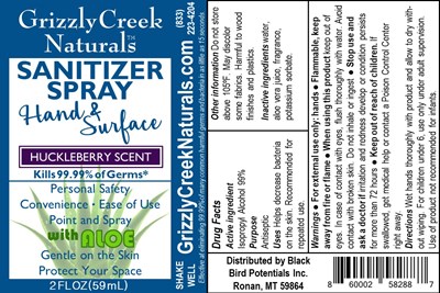 2oz Sanitizer Spray (Gcn   Sanitizer Spray   2oz   Huckleberry)